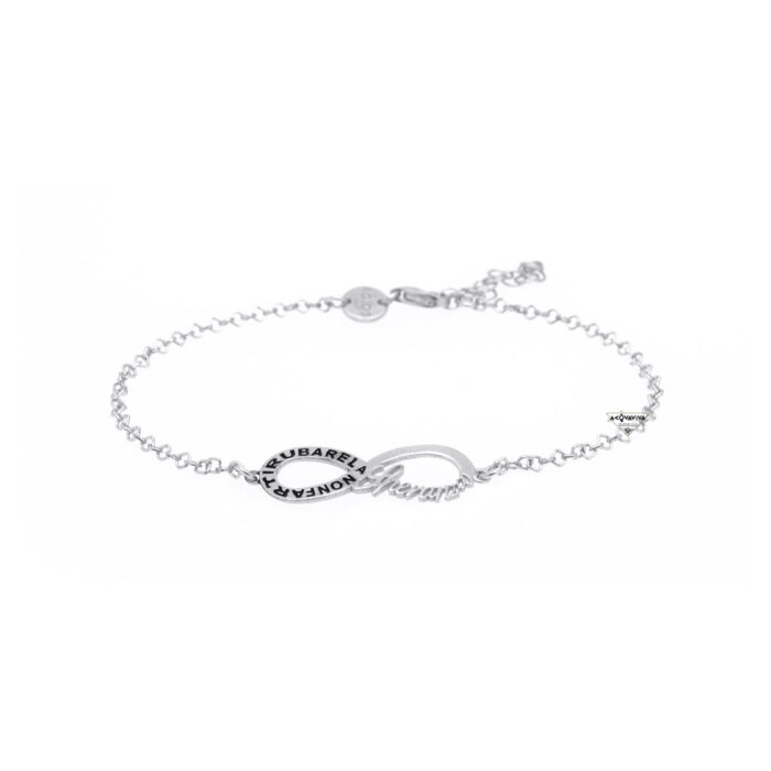 Bracciale Infinito con inciso, "Non farti rubare la felicità" - Agios