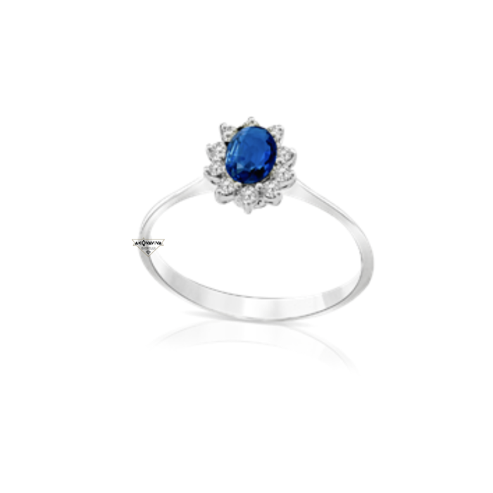 Anello in oro, diamanti e zaffiro - Sar Gioielli