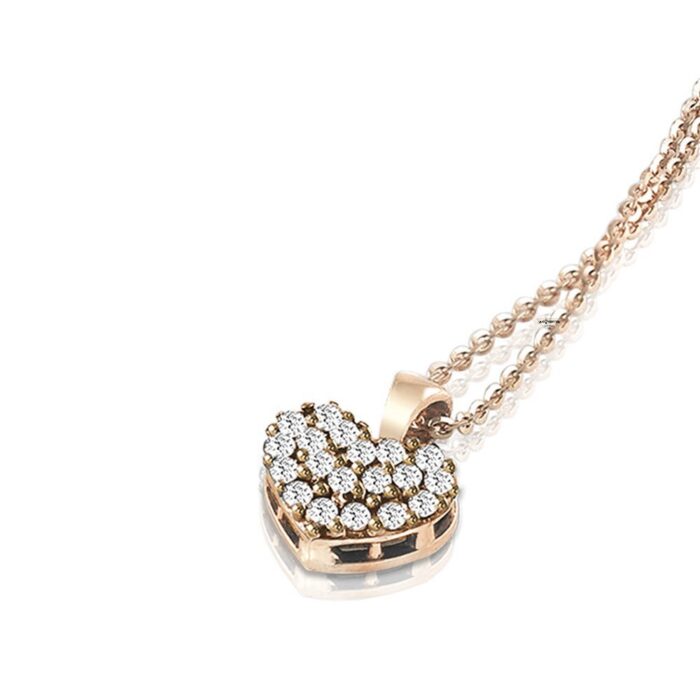 Collana a forma di cuore in oro Rosa e diamanti - Mey jewels